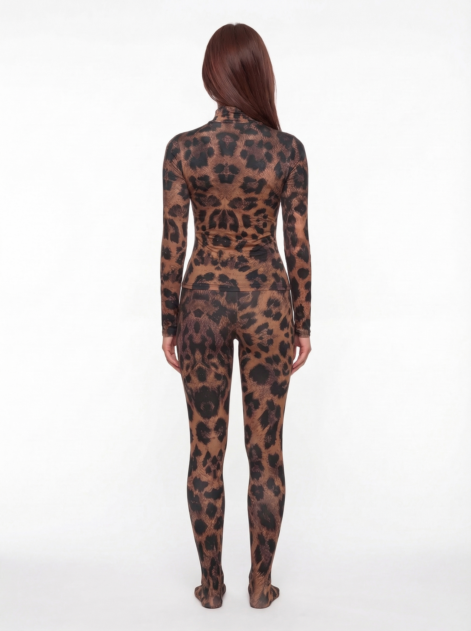 Riza Leopard Slim Fit Top and Pants Set