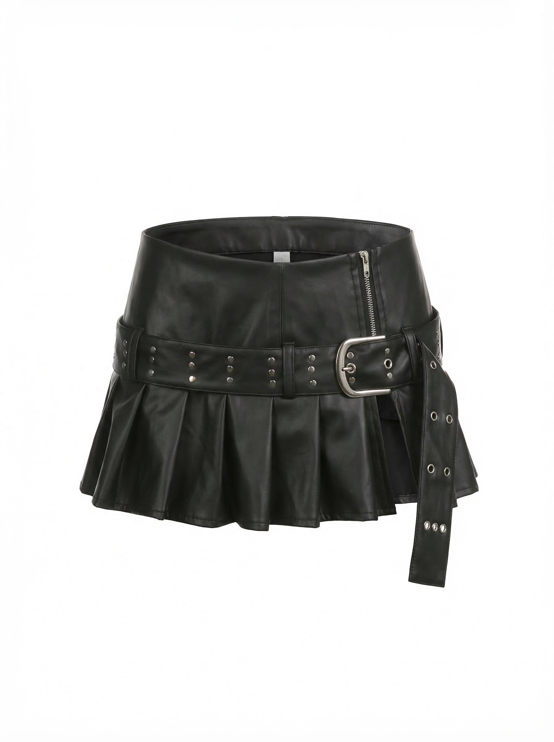Janna Studded Belt Pleated Mini Skirt