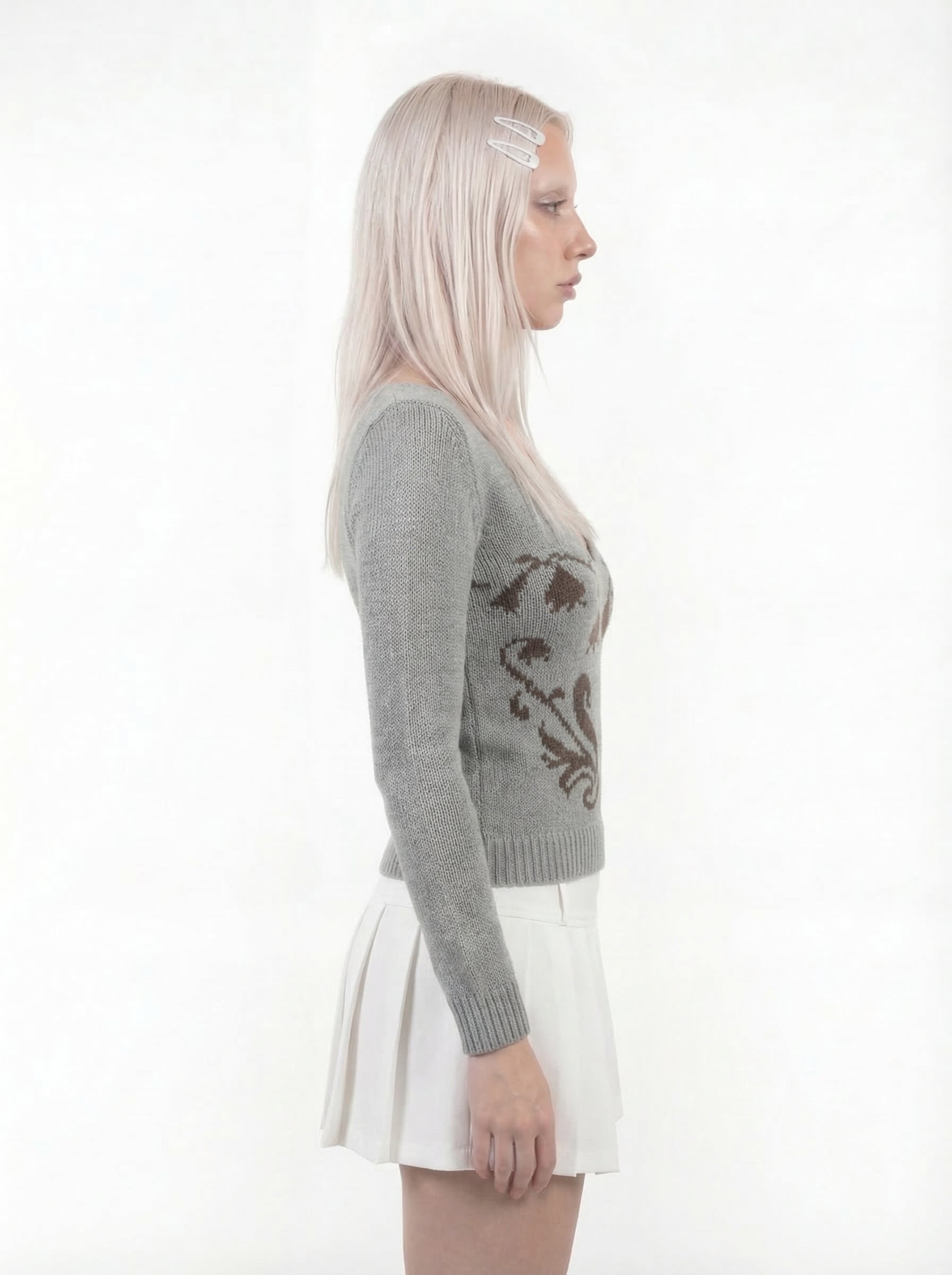 Gayle Heart Intarsia Knit Top