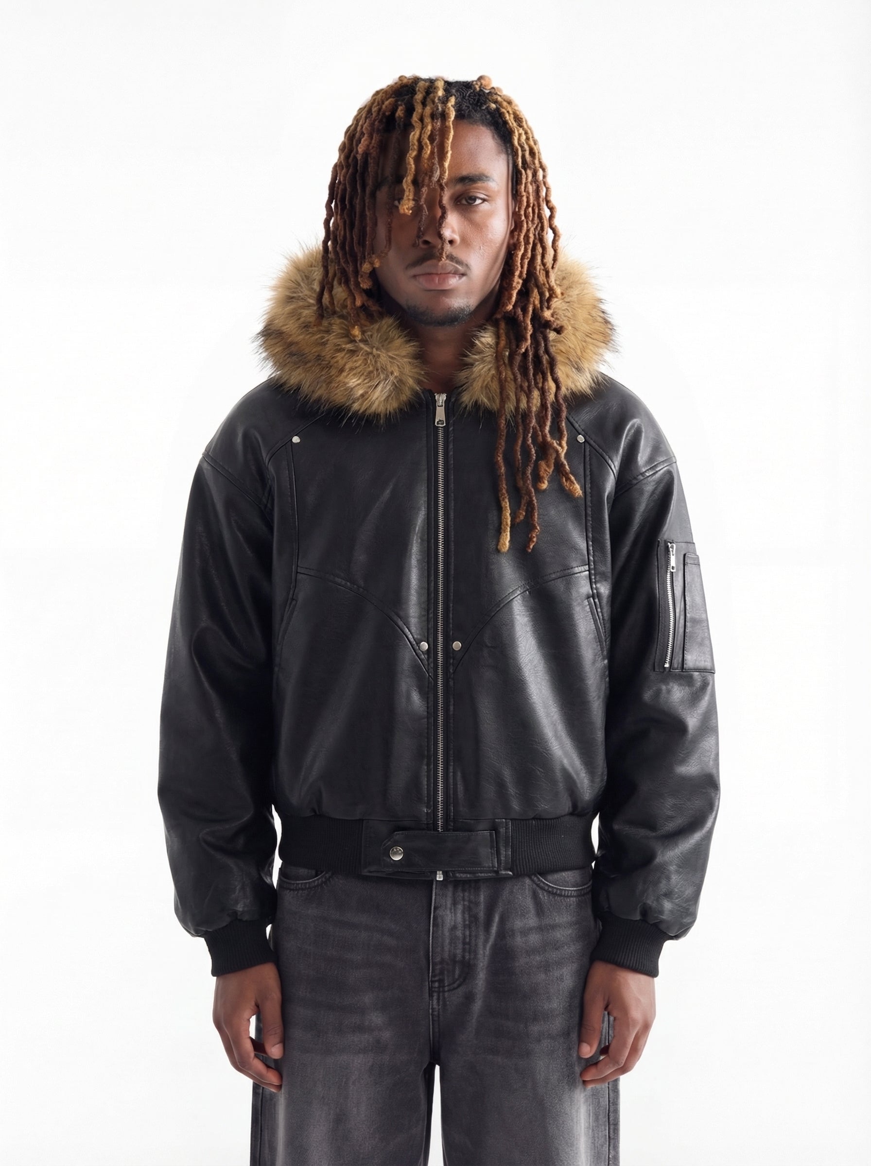 Japhet Faux Fur Trim Bomber Jacket