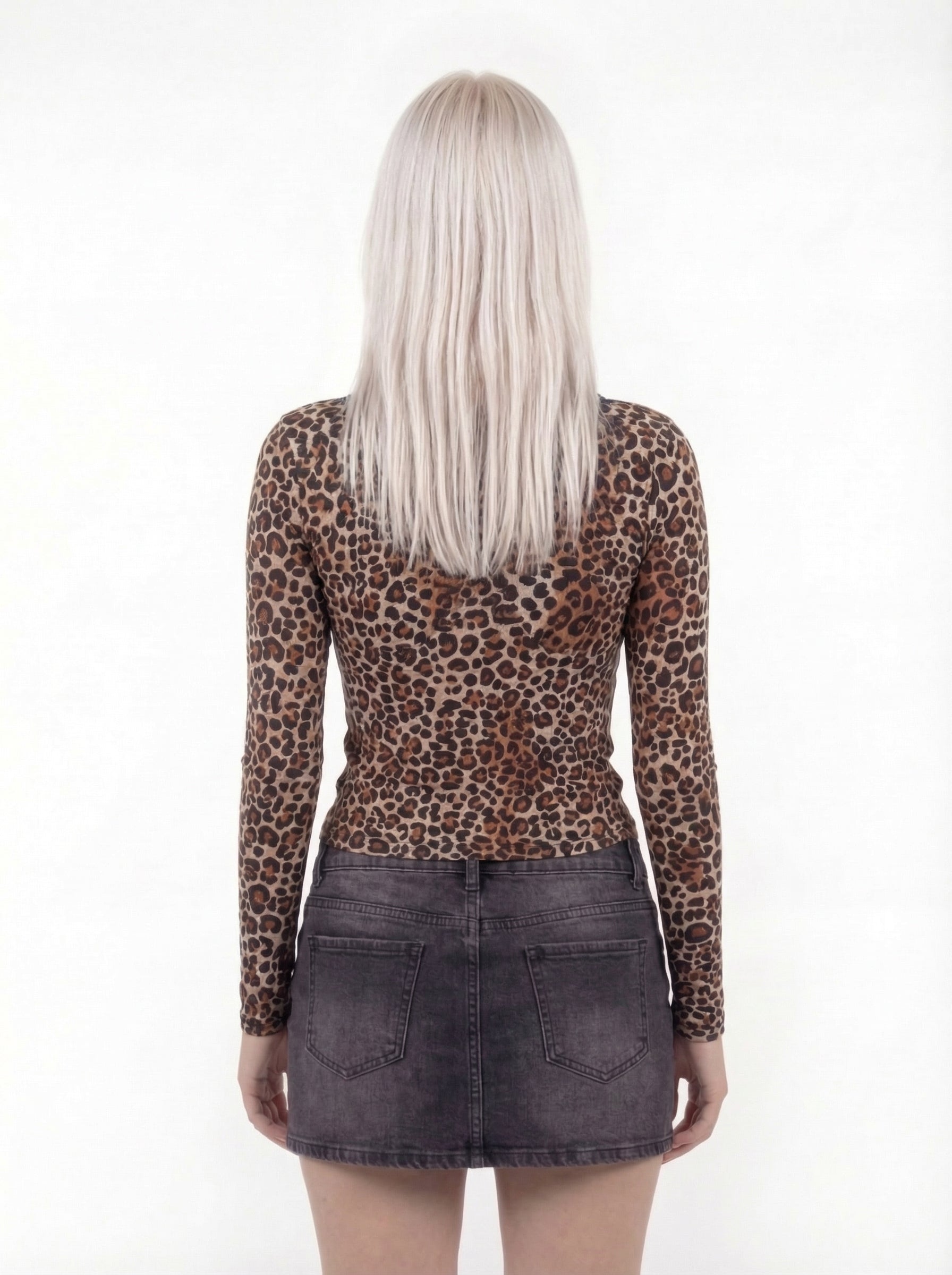 Clara Leopard Print Lace-Trim V-Neck Top