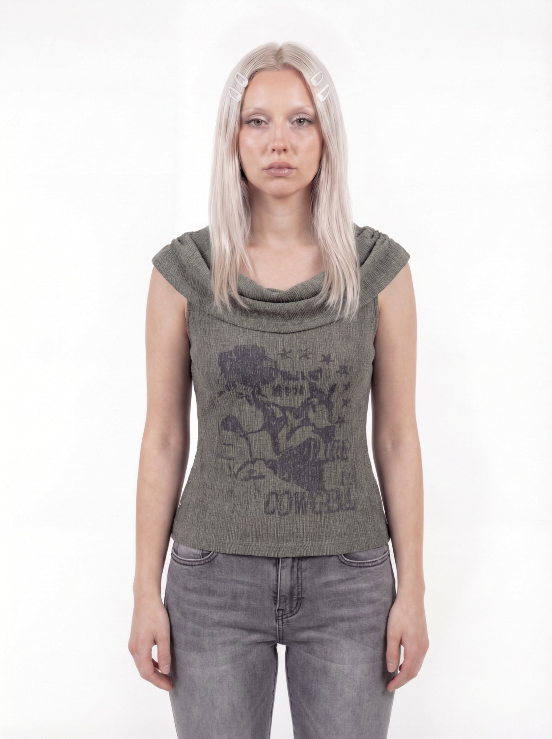 Rhian Sleeveless Cowl Neck Top